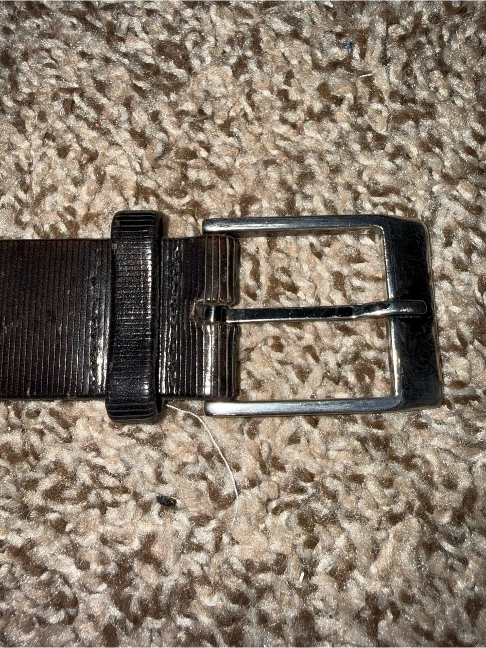 Trafalgar Black Leather Belt with Silver Buckle